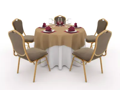 Banquet Table and Chair 19 3D model