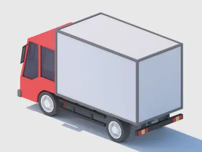Cartoon Low Poly Car Lorry Low-poly 3D model