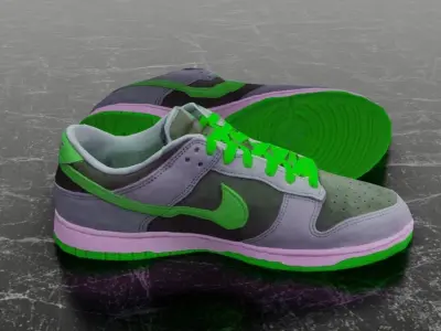 NIKE DUNK 3D SHOES - GREEN Low-poly 3D model
