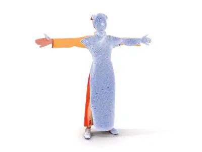 Elegant Floral Dress model pack Low-poly 3D model