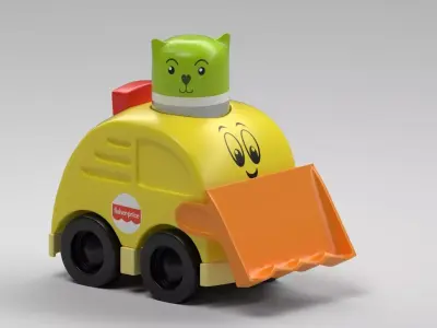 yellow rattle car 3D model