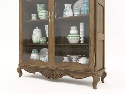 Classic Display Cabinet and Decoration 9 3D model