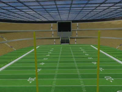 American Football Stadium - Yellow Low-poly 3D model