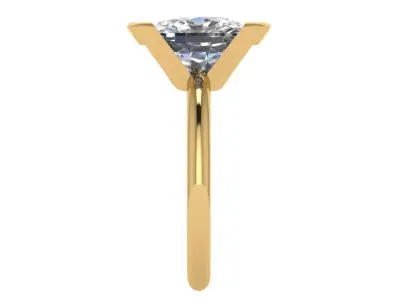 half bezel solitaire elongated cushion ring open shank  3D print model