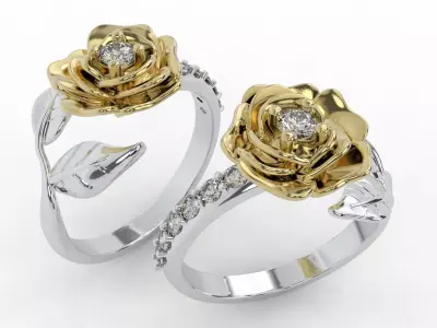 flower ring 3D print model