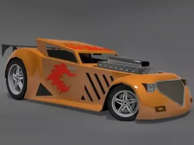 Titan Hotrod Low-poly 3D model