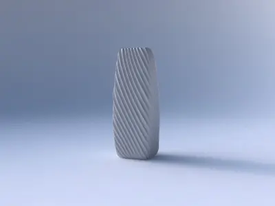 Vase arc rectangle with bent extruded lines 3D print model