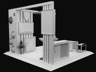 Booth Exhibition Stand a605A 3D model