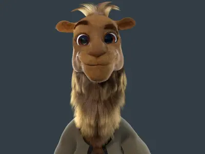Cartoon Camel Rigged 3D model