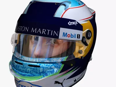 Ricciardo helmet 2018 Low-poly 3D model