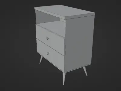 Bedside Table Retro Status 2 Drawers 3D model