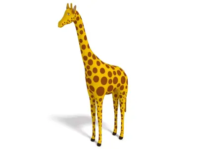 Low Poly Giraffe Toon  3D model