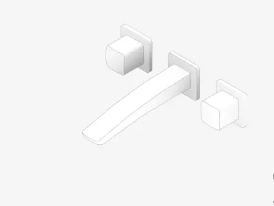 Wall Tap Set - Luxury - Rapid - Basin Low-poly 3D model