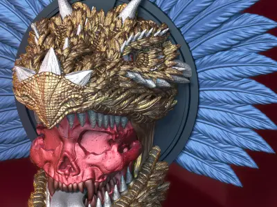 Dragon and skull -V01 3D print model