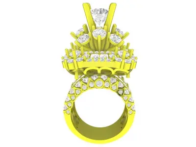 7664 luxury diamond hongkong women fashion ring 3D print model
