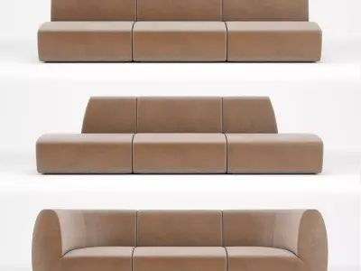 Stellar Works - Infinity Sofa Option 1 4 5 3D model