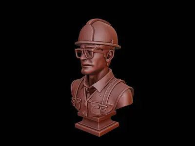 Engineer Bust 3D print model