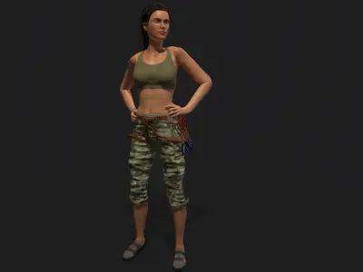 Female Rock Climber Low-poly 3D model
