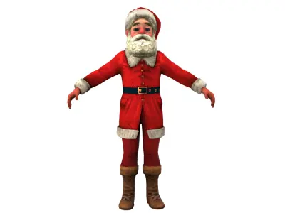 Santa Claus  rig  high-poly  textured  3D model