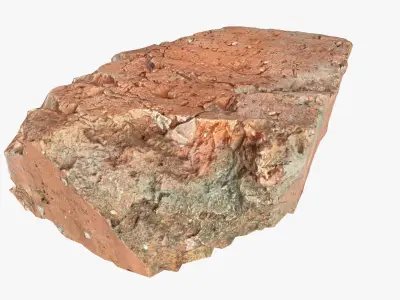 Brick piece of Low-poly 3D model