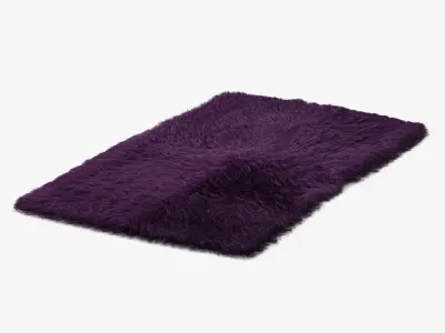 Mongolian fur rug phiolet 3D model