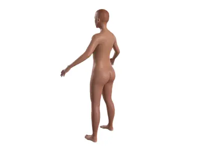 Realistic European Woman with rig Low-poly 3D model