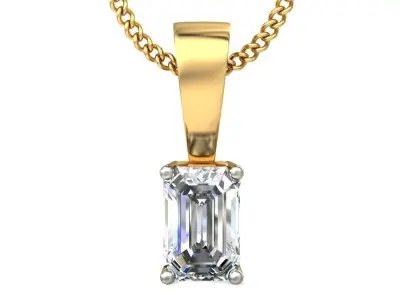  Women Emerald Stone Pendant 3dm STL OBJ FBX Renders Details 3D print model