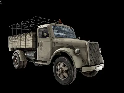Old Transport Truck  Low-poly 3D model