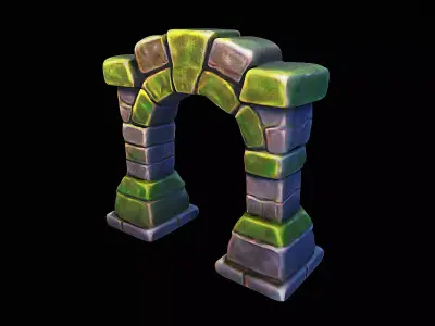 stylized stone arch 3D model