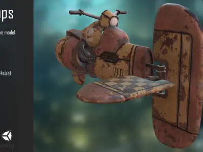 Hoverbike old rusty airplane Free low-poly 3D model