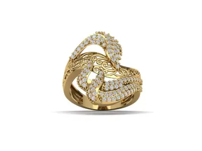 STL 3DM Women Ring Womens Ring Diamonds With Stone Model 3D print model