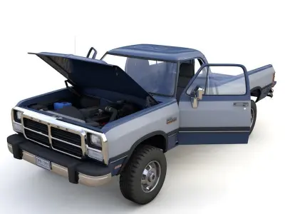 DODGE POWER RAM 250 1993 Single Cab 3D model