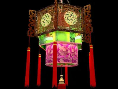 Chinese palace lantern 3D model 6