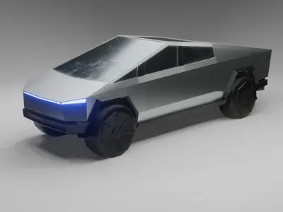 Tesla Cybertruck Low-poly 3D model 6