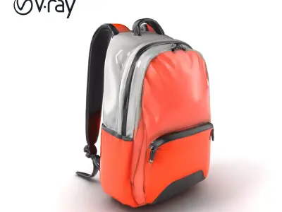 Sporty Minimalist Backpack Model Pack Low-poly 3D model