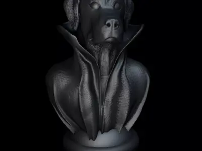 Labrador with Collar Cape on Pedestal 3D print model