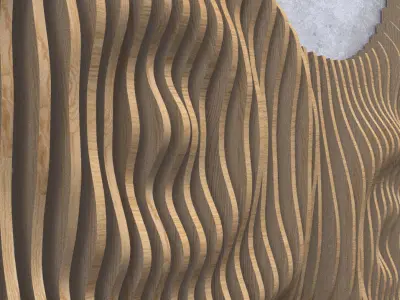Parametric Wavy Wooden Panels 11 3D model