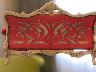 Vintage Ornate Sofa Low-poly 3D model