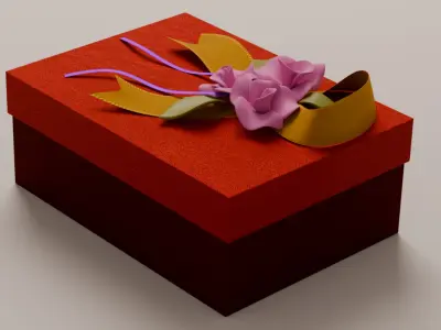Package for Gift Red 150 x 210 x 80mm 3D model
