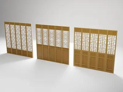 Chinese Window - Low Poly Type 1 Low-poly 3D model