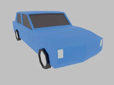 Low Poly Car with Multiple Textures Low-poly 3D model