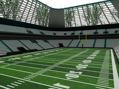 American football stadium Low-poly 3D model 10