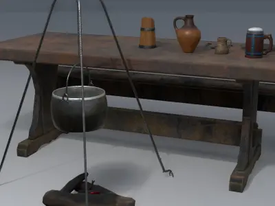 Medieval Set Low-poly 3D model