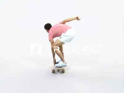 Flow 03H Riding a Skateboard Sports Man Low-poly 3D model