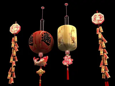 Chinese  red  lantern   3D model
