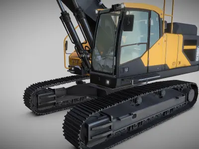 Excavator EC380EL Low-poly 3D model