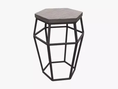 Hexagonal bar chair 01 3D model