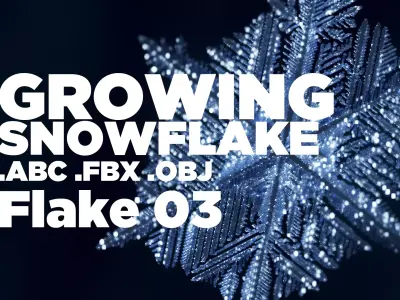 Snowflake 03 growing animation with blender file 3D model