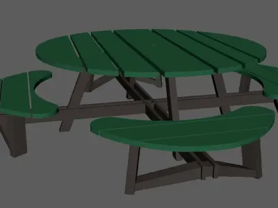 Round Park Bench Free 3D model