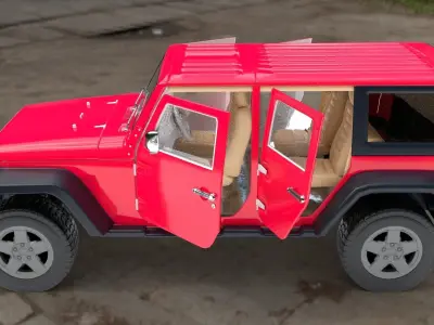 Jeep Wrangler Low-poly 3D model from CGTrader